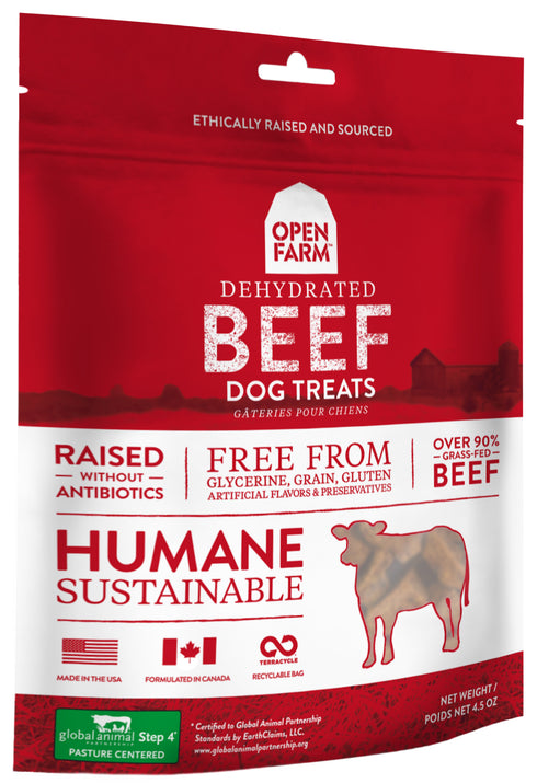 Open Farm Dehydrated Beef Treats for Dogs 4.5oz - Poudre Pet and Feed Supply